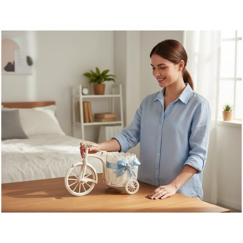 Panier tricycle design tressé - design,