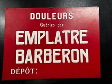Rare ancienne plaque publicitaire en carton EMPLATRE BARBERON 32X24cm