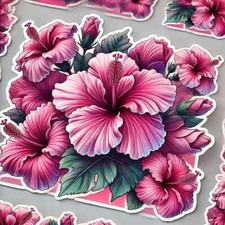 2 Autocollants hibiscus Tahiti