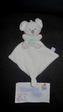 doudou plat koala gris blanc