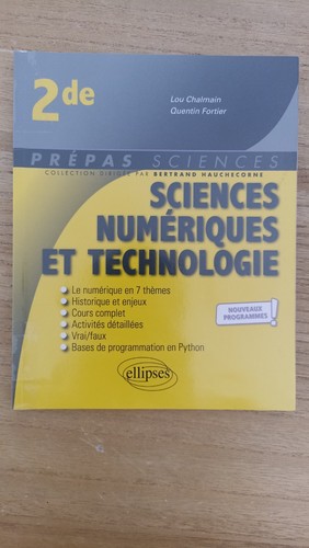 Livre sciences numeriques - livre,