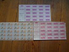 Carte de carburant - Ticket de rationnement - 3 planches entières. France