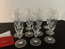 9 flûtes à champagne modèle Mahora en cristal de Baccarat (prix à la pièce)