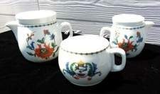 PORCELAINE DE PARIS ensemble pour le thé, décor Pavot