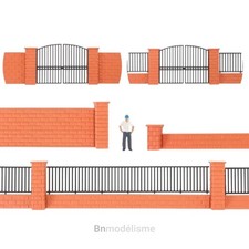 HO Mur en Brique et Grille