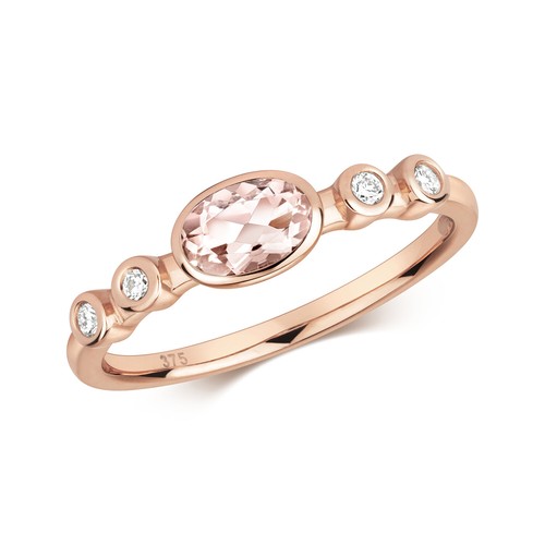 Bague femme pierres rose - 5, or