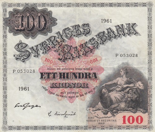 Suède 100 kronor svea - suède,