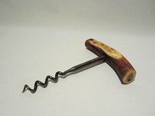 ANCIEN TIRE BOUCHON MANCHE CORNE CERVIDE CAVE CAVISTE CORKSCREW KORKENZIEHER 