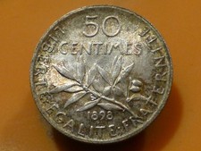 50 CENTIMES - SEMEUSE (ARGENT) - 1898 - RARE & RARE QUALITE SUP++ !