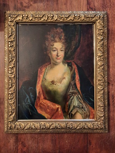 Tableau huile bois ancien - bois,