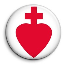 Badge Epingle 38mm Button Pin sacré coeur Chouan Bretagne Eglise Catholique