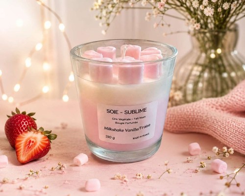 Bougie artisanale milkshake - bougie,