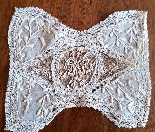 Napperon ancien tulle et - napperon-,