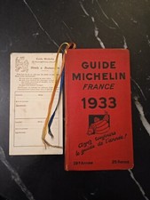 Guide Michelin 1933 Avec Son Document Inséré 
