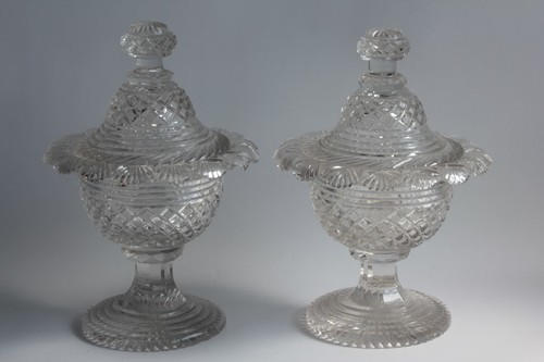 Paire drageoirs cristal