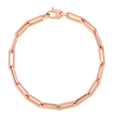 Bracelet En Liens De Trombone En Papier De 4Mm En Or Rose 14K 7,5"