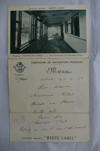 Ancien menue carte postale - menue,