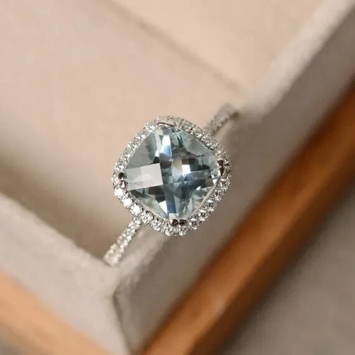 Bague diamant aigue marine - bague, aigue-marine