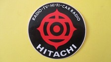 sticker vintage RADIO,TV,HI-FI, CAR RADIO HITACHI 9 cm diamètre