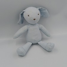 Doudou lapin chien bleu vichy