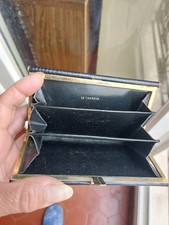 Porte Monnaie vintage Femme en cuir Noir Grainé LE TANNEUR d Occasion