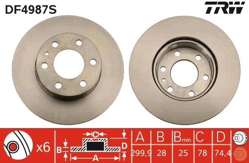 Disque frein trw - disque,