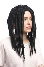 Perruque Femme Homme Carnaval Dreadlocks Rasta Reggae Rastafari Dreads Noir