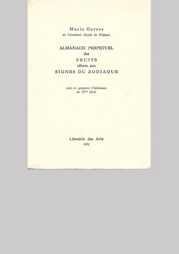 Almanach perpetuel des fruits - perpetuel,