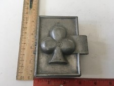 Vintage Antique Pewter Ice Cream Deck of cards With Clubs #440