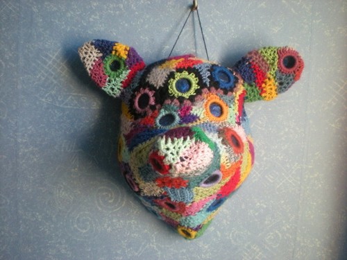 Papier mâché tête cochon - papier,