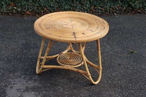 Table basse ronde - en, rotin