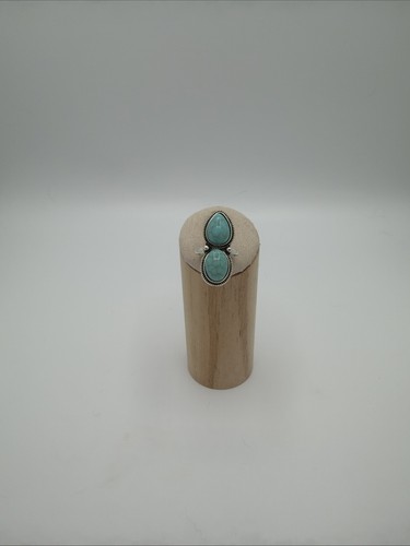 Bague double goutte turquoise - double,