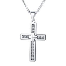 Collier Acier Inoxydable Femme Pendentif Religieux Chretienne Bijoux Religion...
