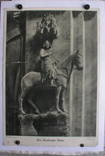 Sublime Vieux Tableau Bamberger Cavalier Ross Cheval Cathédrale 64x92 1936