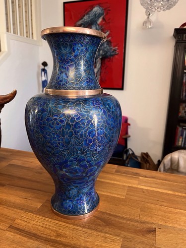 Cloisonne vase bronze emaux - vase,