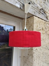 Lampe luminaire suspension plafonnier rouge verre vintage 70's RETRO