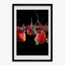 Photo 70x100cm MDF Cadre Le salon Décor Fraises dans l'eau