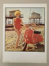 VESPA S S 180 CC,1960's VINTAGE PINUP MODEL MARGARET LEE,RARE 1970's POSTER