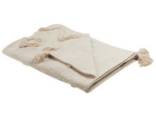 Couvre-Lit en Coton Beige à