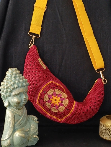 Sac banane crochet fait - sac, au