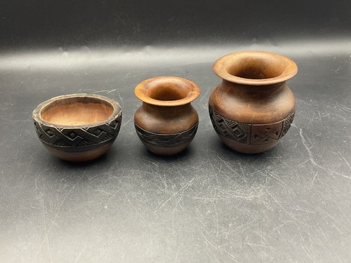 Sculpture bois petit vase ou - vase,