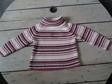 Pull rose rayé violet KISS