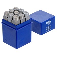 CHIFFRES A FRAPPER BGS - JEU DE 9 POINÇONS - DIMENSIONS AU CHOIX DE 3 A 12 MM