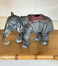 Ancien bronze de vienne Elephant Fritz Bermann étain encrier essuie plume