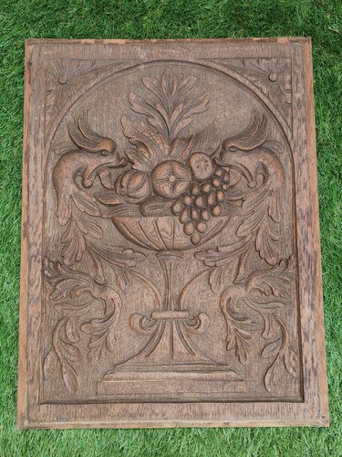 Panneau fronton bois sculpté - panneau,
