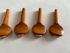 Buis Violon Chevilles Avec Laiton Incrustation, 4 Pièces, Suisse Style, 4/4
