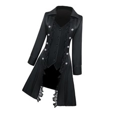 Rétro Femmes Steampunk Gothique Manteau Veste Médiévale Cosplay Costume