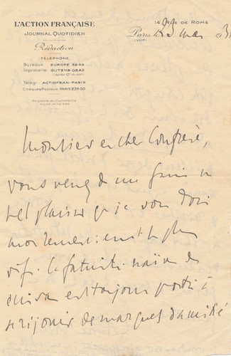 Charles maurras lettre - charles,