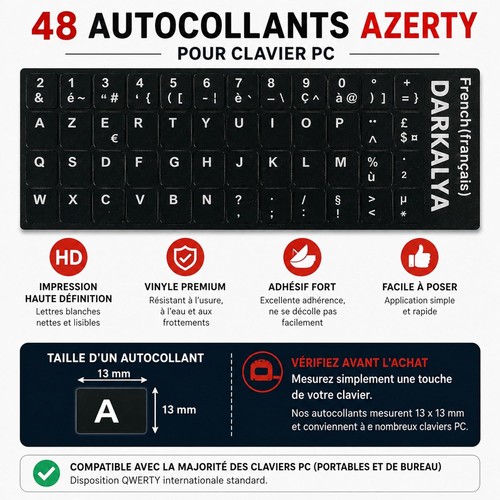 Autocollants clavier azerty - clavier,