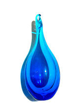 GOUTTE PENDANTE EN VERRE DE MURANO SOUFFLÉ, BLEU, H 50 MM, POUR LUSTRES